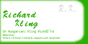 richard kling business card